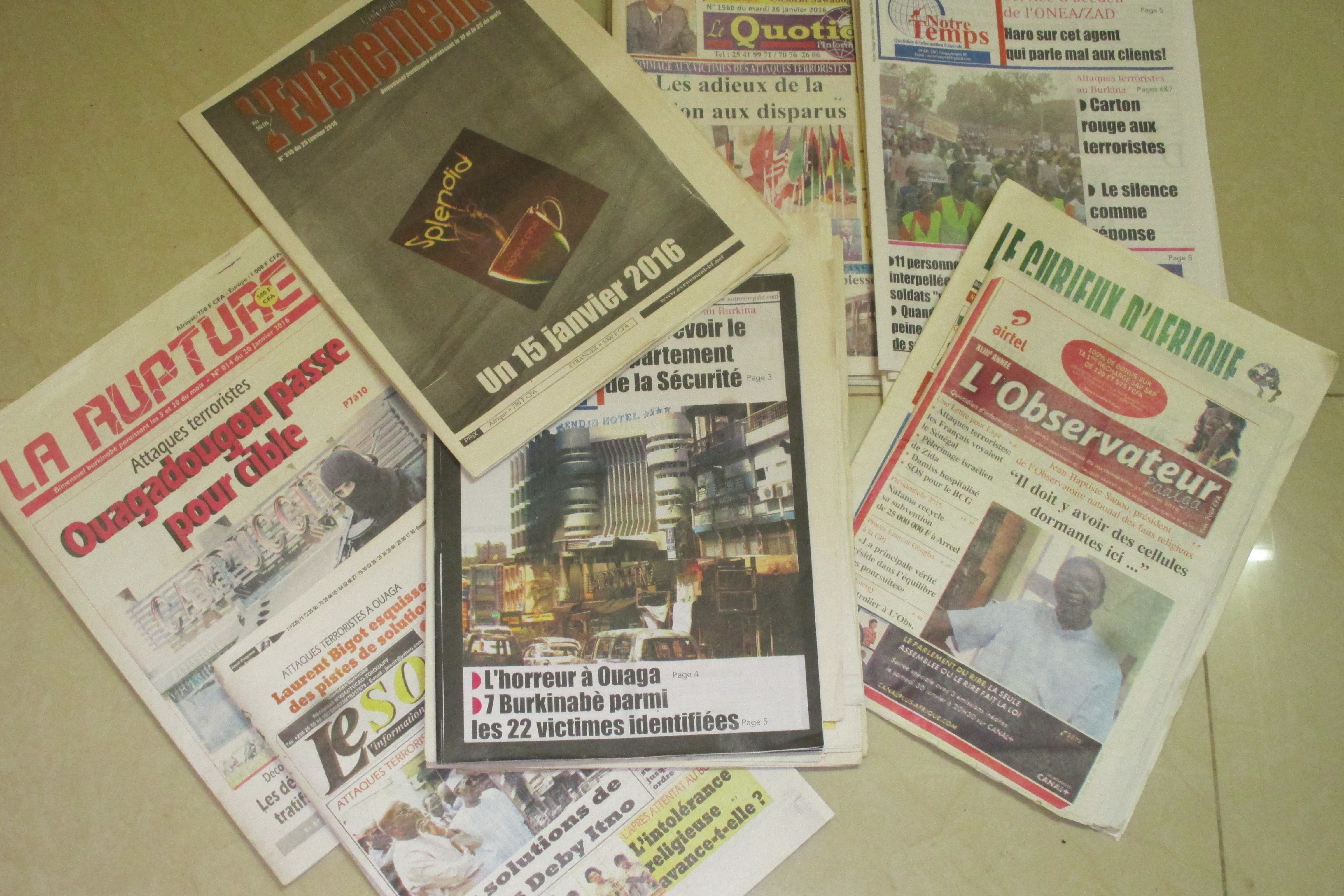 Burkinabè press coverage of the events